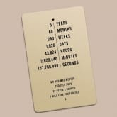 Thumbnail 3 - Personalised "Years, Months, Weeks ... Since We" Wallet/Purse Insert