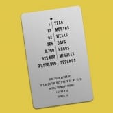 Thumbnail 5 - Personalised "Years, Months, Weeks ... Since We" Wallet/Purse Insert