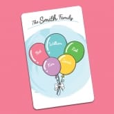 Thumbnail 2 - Personalised Family Balloons Wallet/Purse Insert