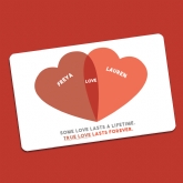 Thumbnail 3 - Personalised Couples Heart Venn Wallet/Purse Insert