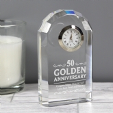 Thumbnail 5 - Engraved Golden Wedding Anniversary Mantel Clock