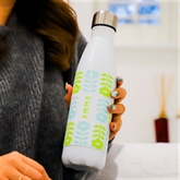 Thumbnail 1 - Personalised Retro Floral Metal Thermos Water Bottle