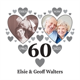 Thumbnail 2 - Personalised Then and Now Diamond Anniversary Photo Cushion