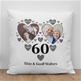 Thumbnail 1 - Personalised Then and Now Diamond Anniversary Photo Cushion