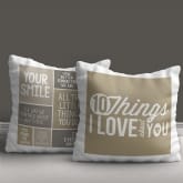 Thumbnail 5 - 10 Things I Love About You Personalised Cushion