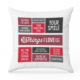 Thumbnail 12 - 10 Things I Love About You Personalised Cushion