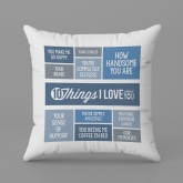 Thumbnail 3 - 10 Things I Love About You Personalised Cushion