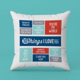 Thumbnail 4 - 10 Things I Love About You Personalised Cushion