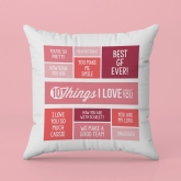 Thumbnail 5 - 10 Things I Love About You Personalised Cushion