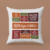 Thumbnail 7 - 10 Things I Love About You Personalised Cushion