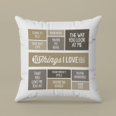Thumbnail 8 - 10 Things I Love About You Personalised Cushion