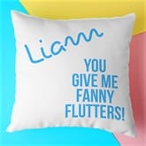 Thumbnail 1 - Personalised You Give Me Flutters! Cushion