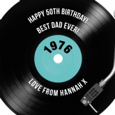 Thumbnail 3 - Personalised 50th Birthday Retro Record Cushion