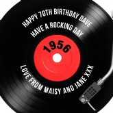 Thumbnail 3 - Personalised 70th Birthday Retro Record Cushion
