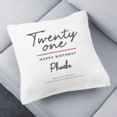 Thumbnail 1 - Classy 21st Birthday Personalised Cushion