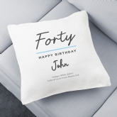 Thumbnail 1 - Classy 40th Birthday Personalised Cushion