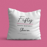 Thumbnail 2 - Classy 50th Birthday Personalised Cushion