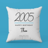 Thumbnail 2 - Classy 18th Birthday Year Personalised Cushion