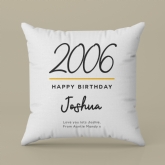 Thumbnail 6 - Classy 18th Birthday Year Personalised Cushion