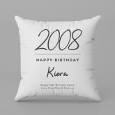 Thumbnail 8 - Classy 18th Birthday Year Personalised Cushion