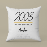 Thumbnail 6 - Classy 21st Birthday Year Personalised Cushion