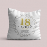 Thumbnail 2 - Personalised 18th Birthday Cushion