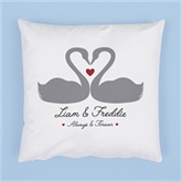 Thumbnail 2 - Personalised Romantic Swans Cushion