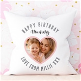 Thumbnail 2 - Personalised Best Mum Ever Heart Photo Cushion