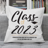 Thumbnail 1 - Personalised Class Of Graduation Cushion