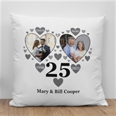Thumbnail 1 - Personalised Then and Now Silver Anniversary Photo Cushion