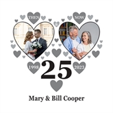 Thumbnail 2 - Personalised Then and Now Silver Anniversary Photo Cushion