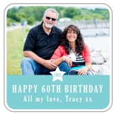 Thumbnail 5 - Personalised 60th Birthday Blue Photo Upload Cushion