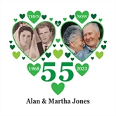 Thumbnail 2 - Personalised Then & Now Emerald Anniv Cushion