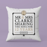Thumbnail 2 - Personalised 12th Anniversary Sharing The Sofa Cushion