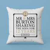Thumbnail 4 - Personalised 12th Anniversary Sharing The Sofa Cushion