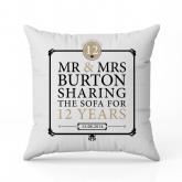 Thumbnail 5 - Personalised 12th Anniversary Sharing The Sofa Cushion