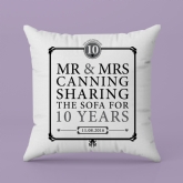 Thumbnail 4 - Personalised 10th Anniversary Sharing The Sofa Cushion