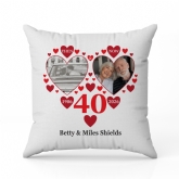 Thumbnail 2 - Personalised Then and Now Ruby Anniversary Photo Cushion