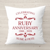 Thumbnail 1 - Personalised Ruby Anniversary Cushion - Cream