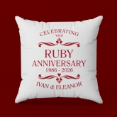 Thumbnail 2 - Personalised Ruby Anniversary Cushion - Cream