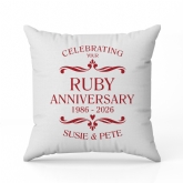Thumbnail 4 - Personalised Ruby Anniversary Cushion - Cream
