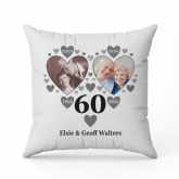 Thumbnail 2 - Personalised Then and Now Diamond Anniversary Photo Cushion