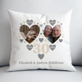 Thumbnail 1 - Personalised Then and Now Pearl Anniversary Photo Cushion