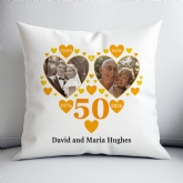 Thumbnail 1 - Personalised Then and Now Golden Anniversary Photo Cushion