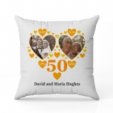 Thumbnail 2 - Personalised Then and Now Golden Anniversary Photo Cushion