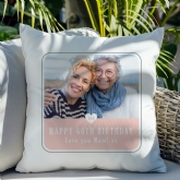 Thumbnail 1 - Personalised 60th Birthday Pink Photo Upload Cushion