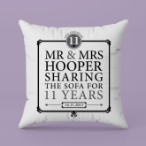 Thumbnail 4 - Personalised 11th Anniversary Sharing The Sofa Cushion