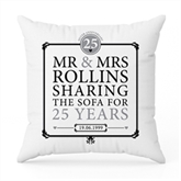 Thumbnail 5 - Personalised 25th (Silver) Anniversary Sharing the Sofa Cushion