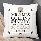 Thumbnail 1 - Personalised 30th (Pearl) Anniversary Sharing the Sofa Cushion