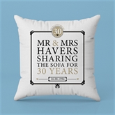 Thumbnail 2 - Personalised 30th (Pearl) Anniversary Sharing the Sofa Cushion